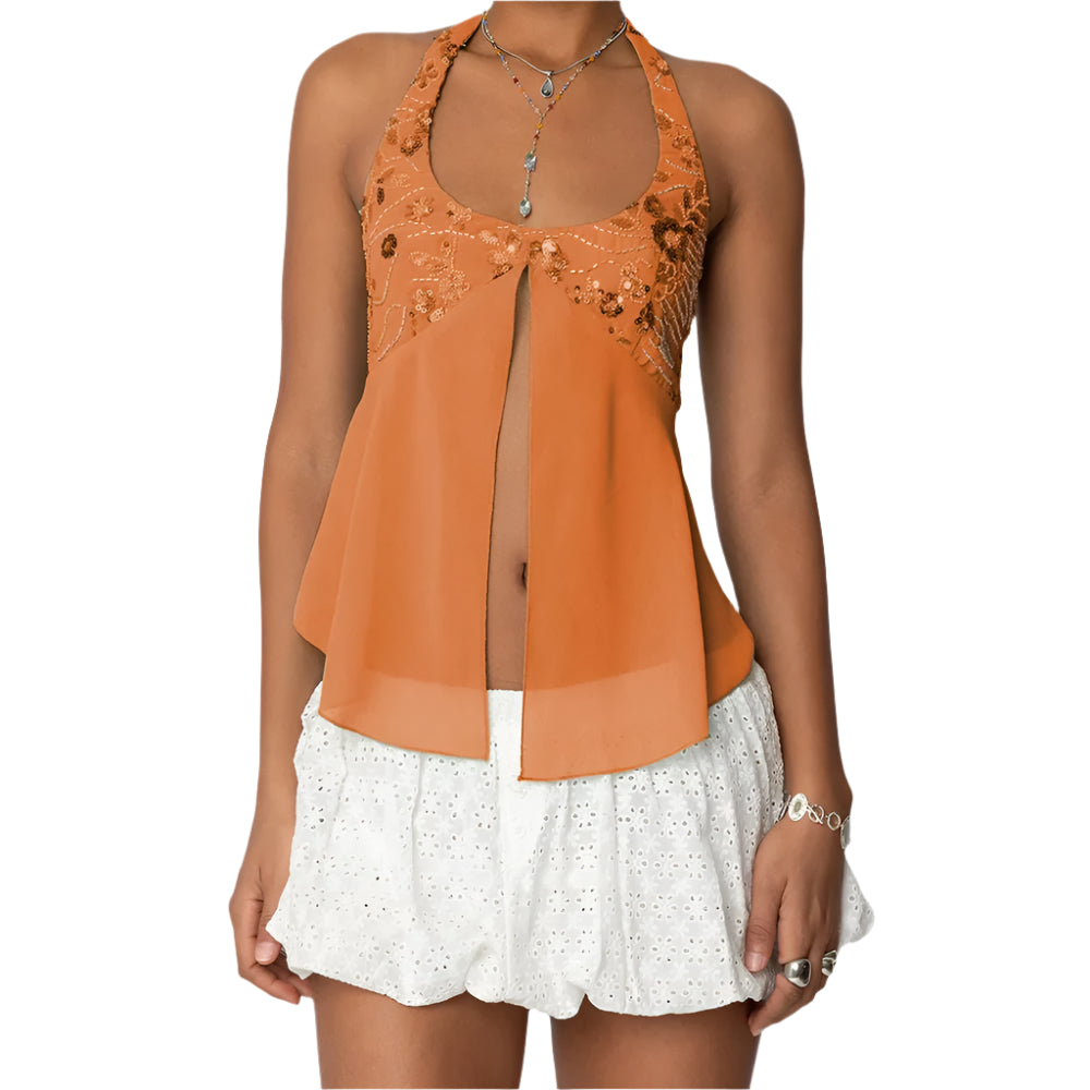 Pearl Glow Halter Top