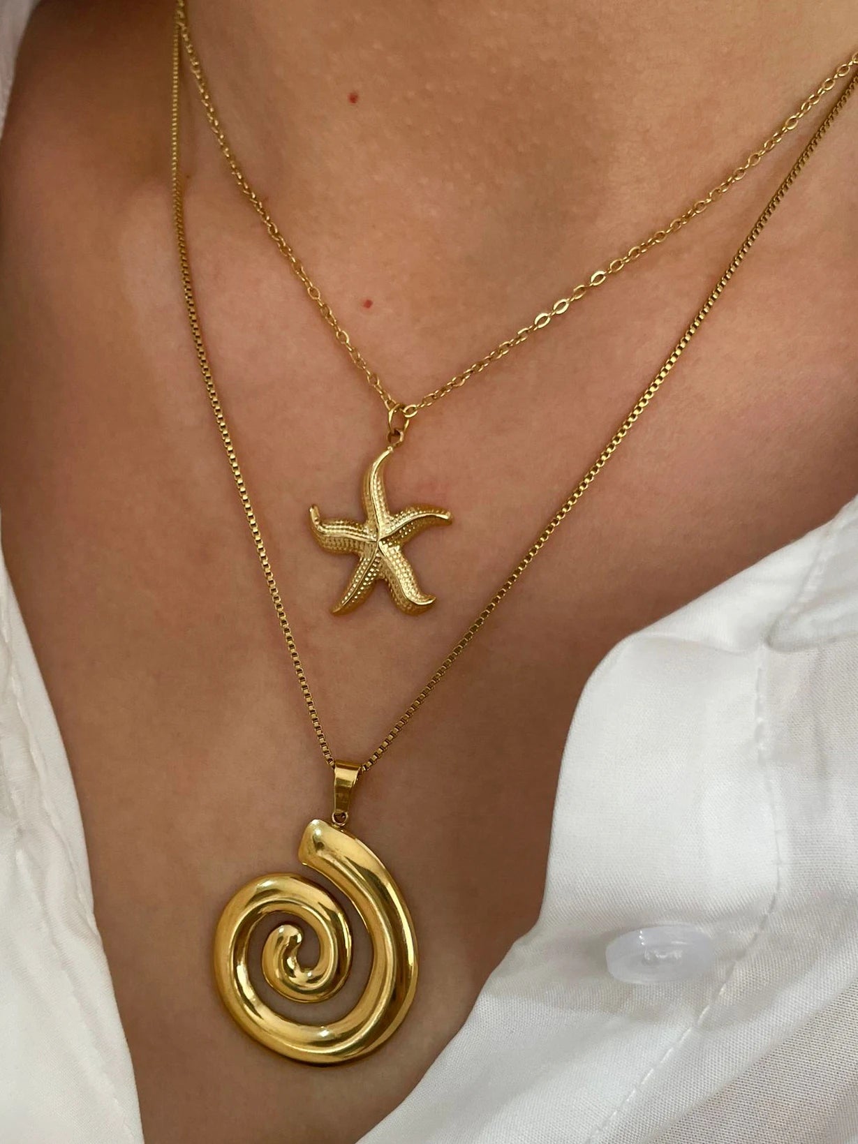 Swirled Up & Seaside Charm Necklace
