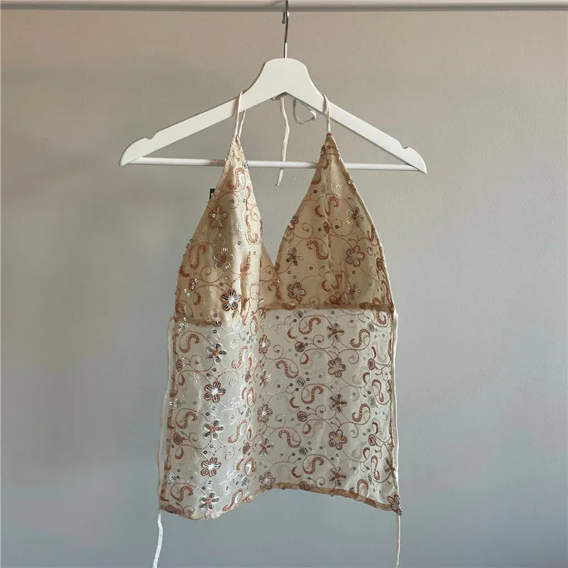 Sabrina Sandstone Sequin Cami