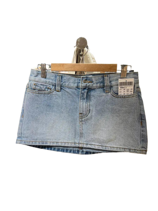 Distressed Denim Mini Skirt