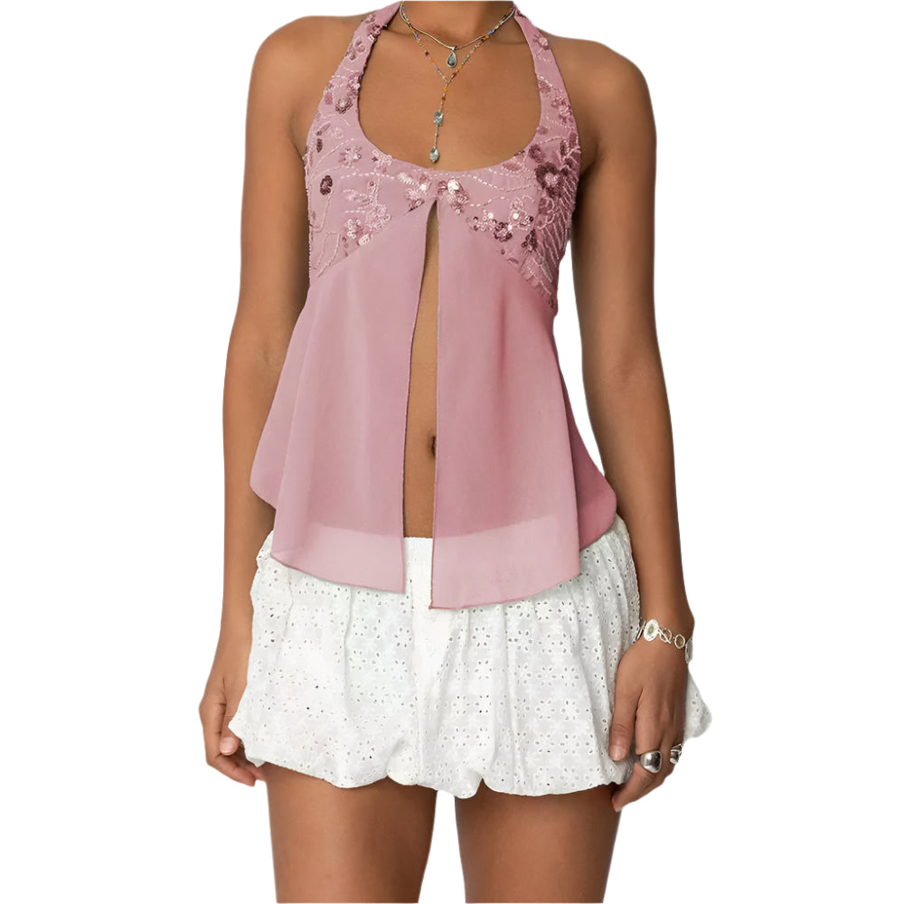 Pearl Glow Halter Top