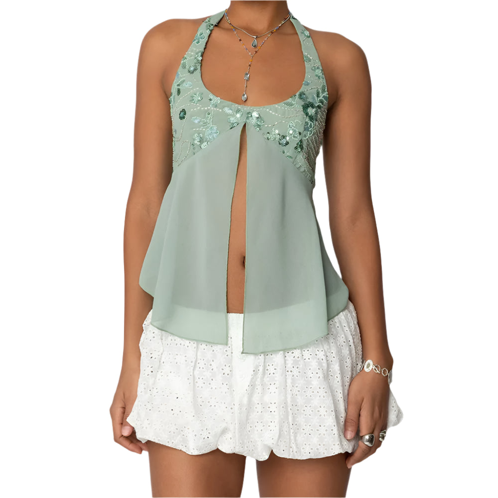 Pearl Glow Halter Top
