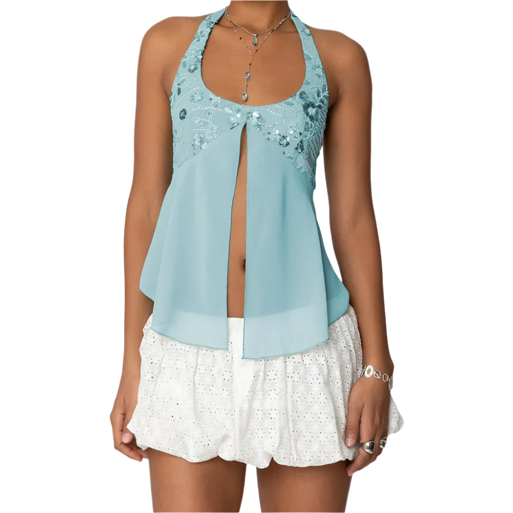 Pearl Glow Halter Top