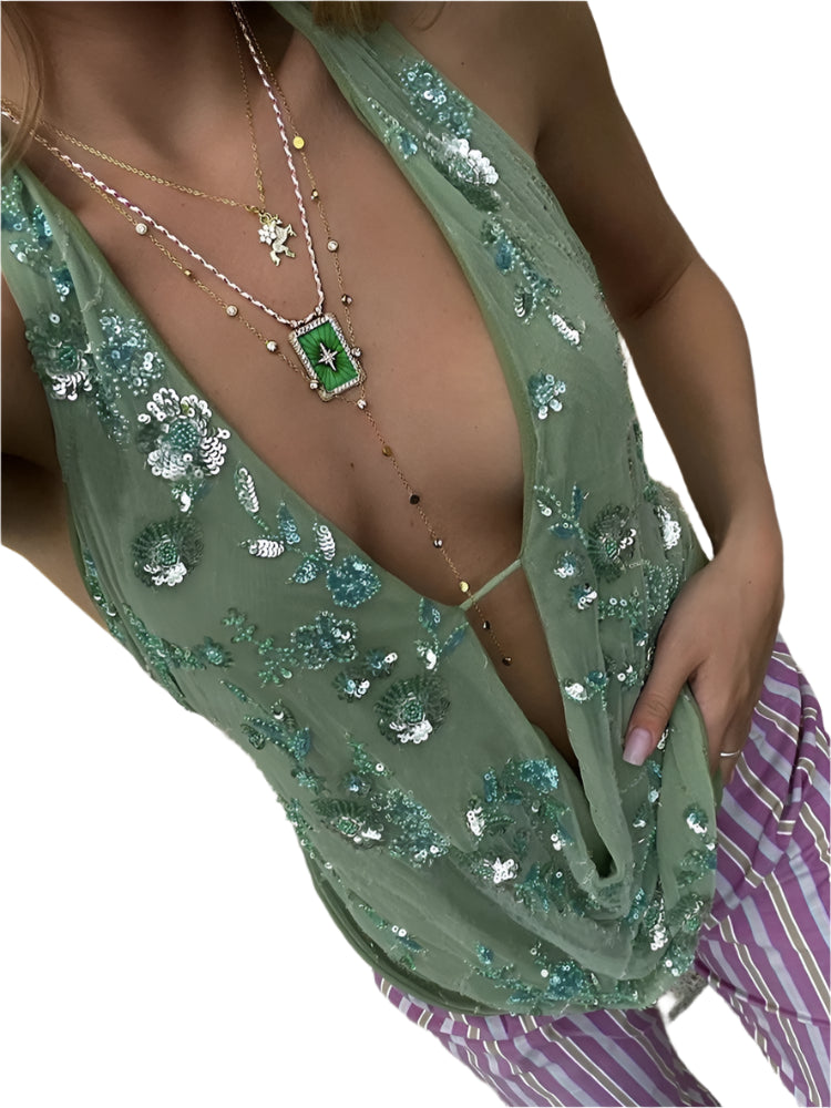 Sequin Drape top