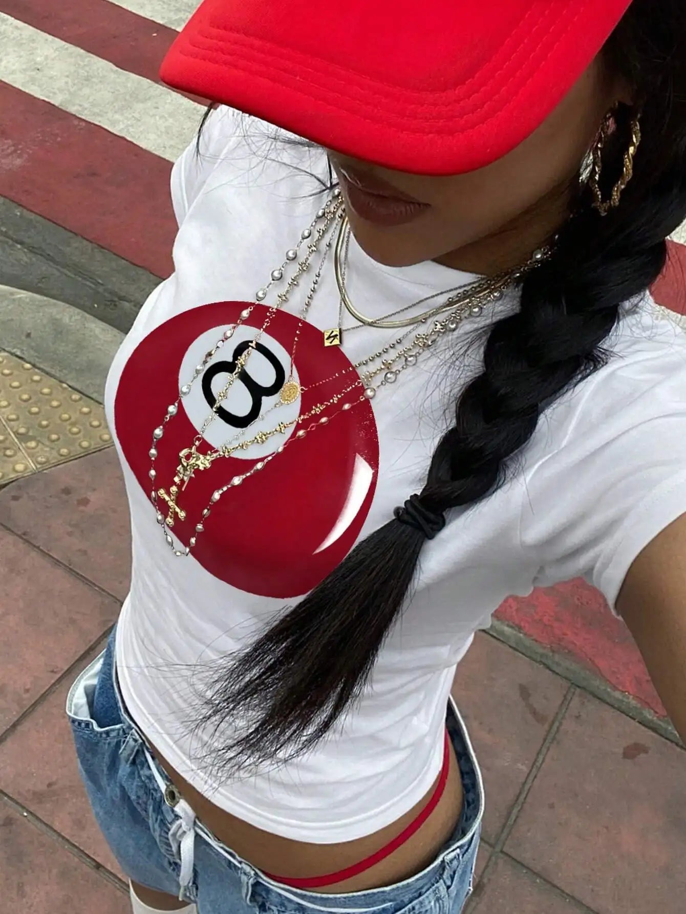 Red Eight Ball Tee