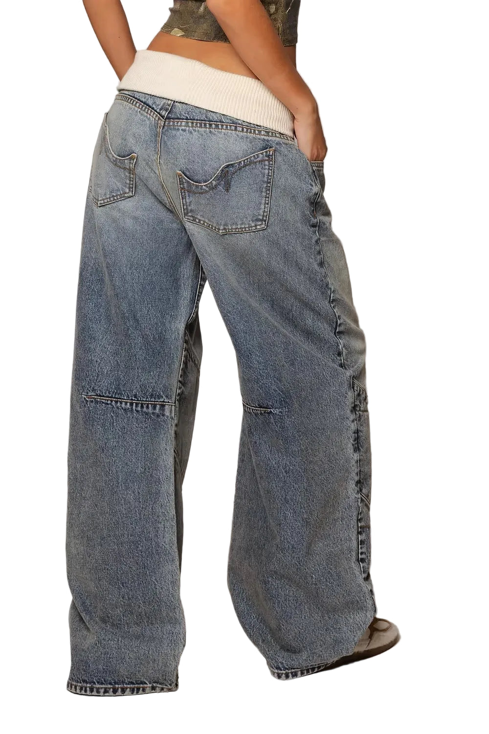 Ribbed Waist Jeans