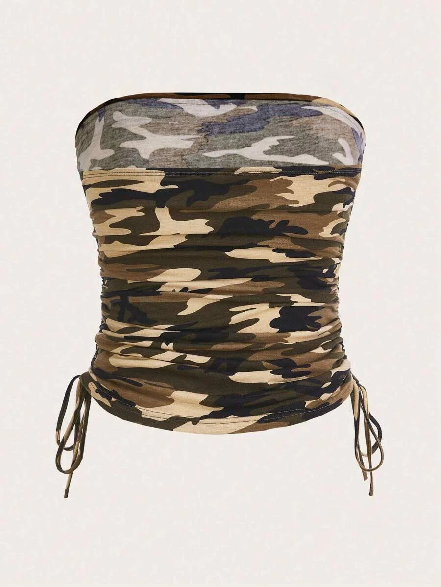 camouflage rhinestone tube top