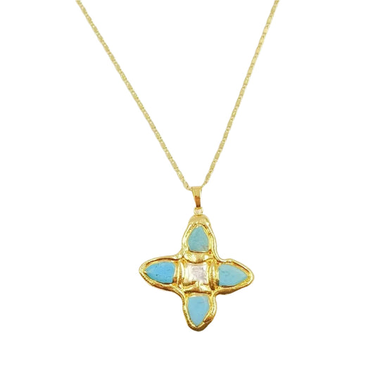aqua fleur necklace