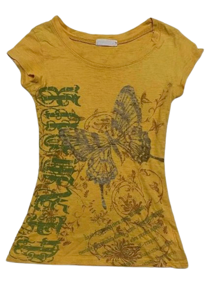 Vintage Yellow Butterfly Top