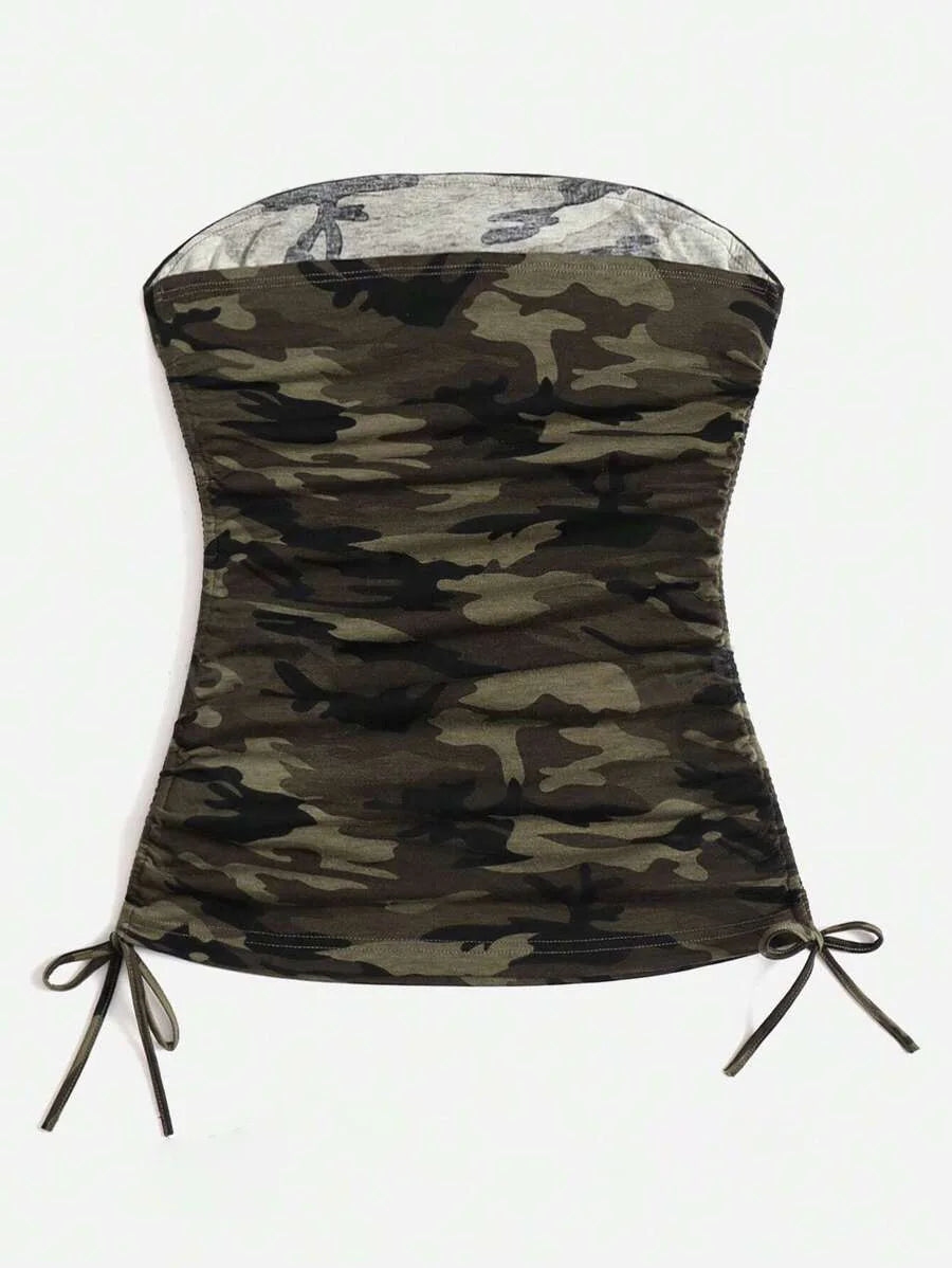 camouflage rhinestone tube top