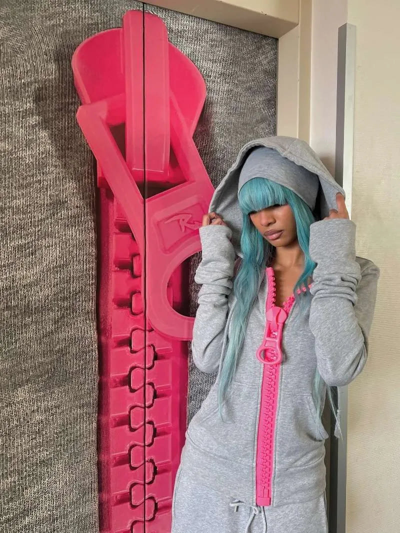 oversized zipper hoodie